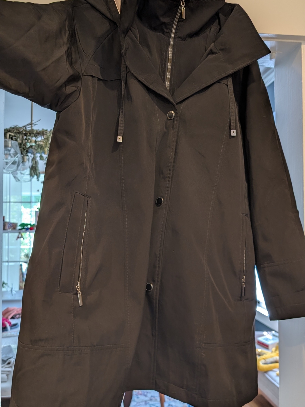 Coldwater Creek Women's Black Waterproof Hooded Jacket XL - Picture 3 of 7